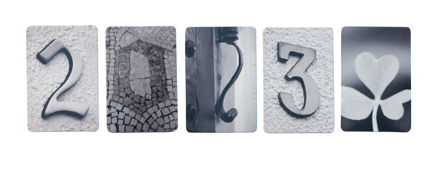 Produktfoto: Mini-Fotomagnete 2023 + Kleeblatt, 5 Stück je 4 x 6 cm