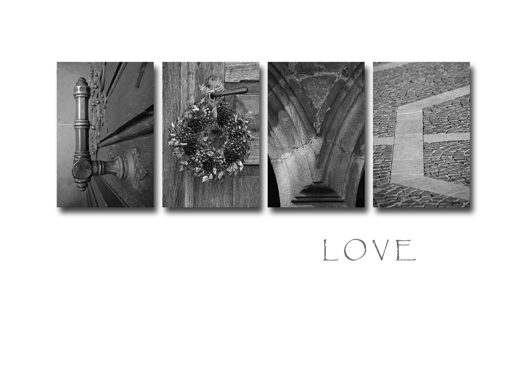 Produktfoto: Postkarte LOVE, DIN A6 in Schwarz-Weiß, 8 Stück