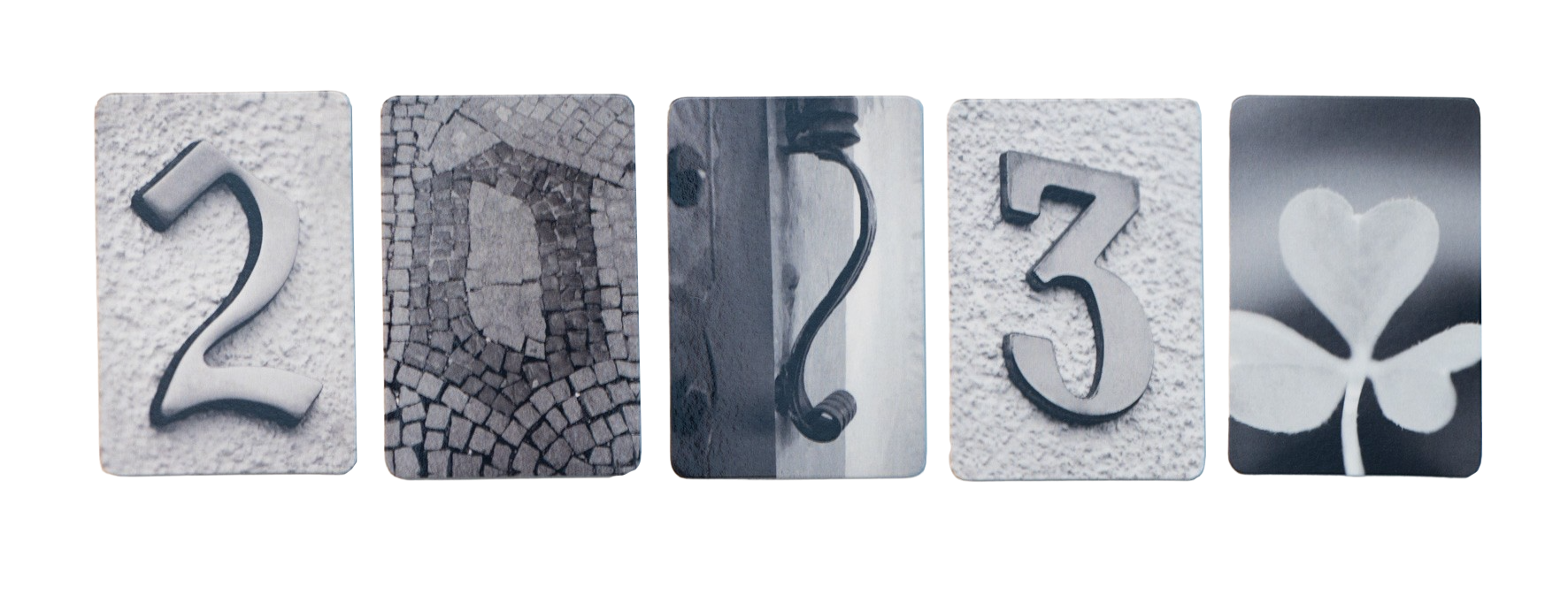 Mini-Fotomagnete 4 x 6 cm 2023 + Kleeblatt Produktfoto: Mini-Fotomagnete 2023 + Kleeblatt, 5 Stück je 4 x 6 cm